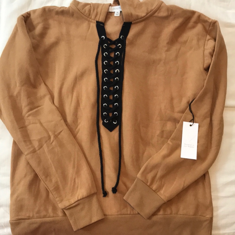 NWT Mustard/gold hooded sweatshirt